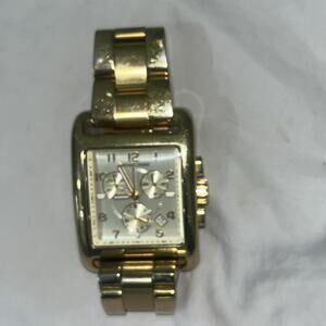 MICHAEL KORS Chronograph Bold Gold Square Dial Watch MK5436 For Parts. Unisex